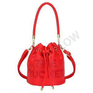 Mini Leather Bucket Bag Drawstring Purse Crossbody Hobo Chic Y2K Style